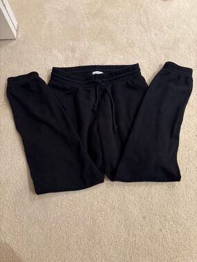 Aritzia TNA Black Ribbed Waistband Sweatpants